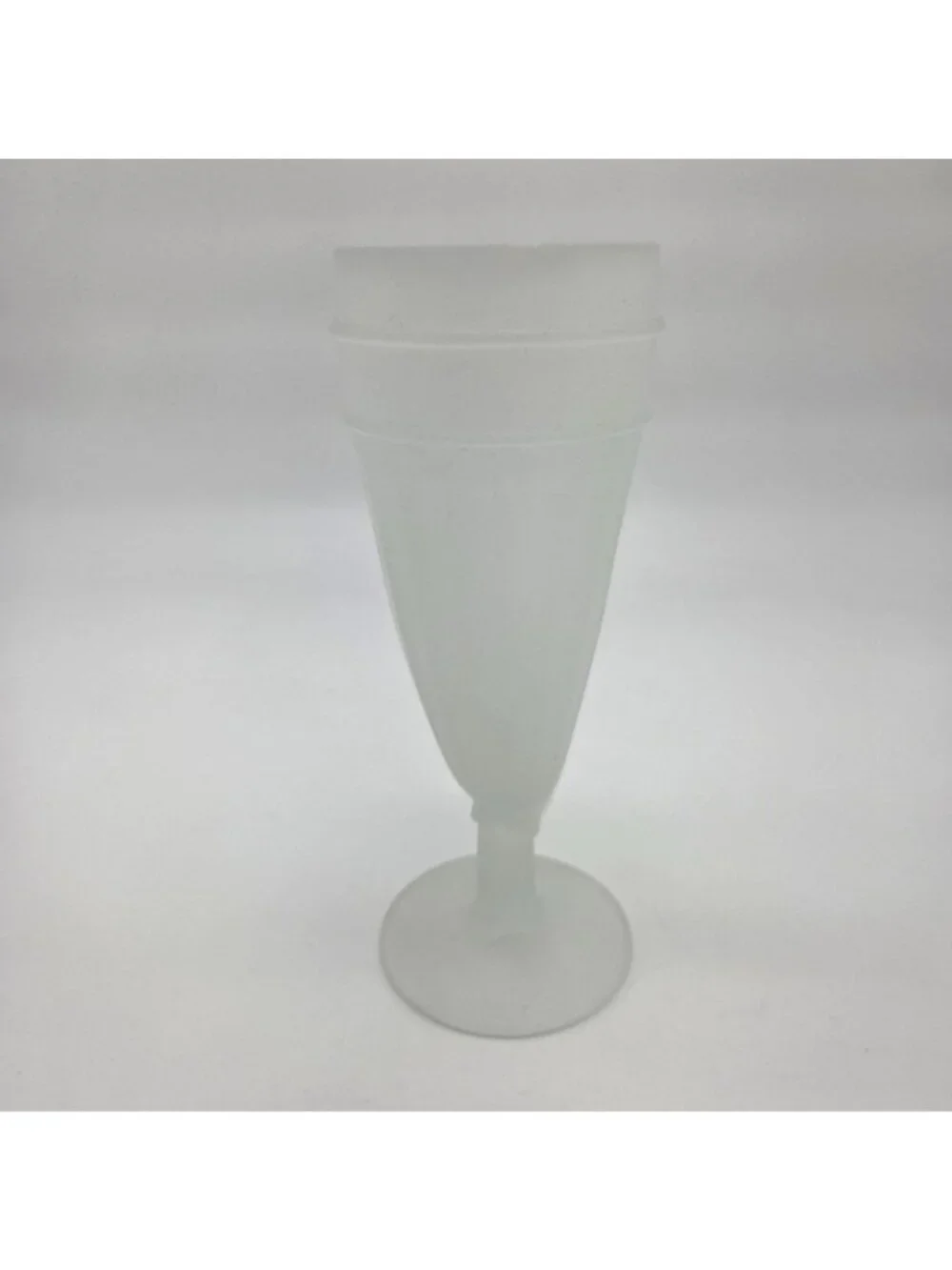 Set of 6 Vintage Indiana Tiara Frosted Glass Powder Horn Pilsner Beer Glasses